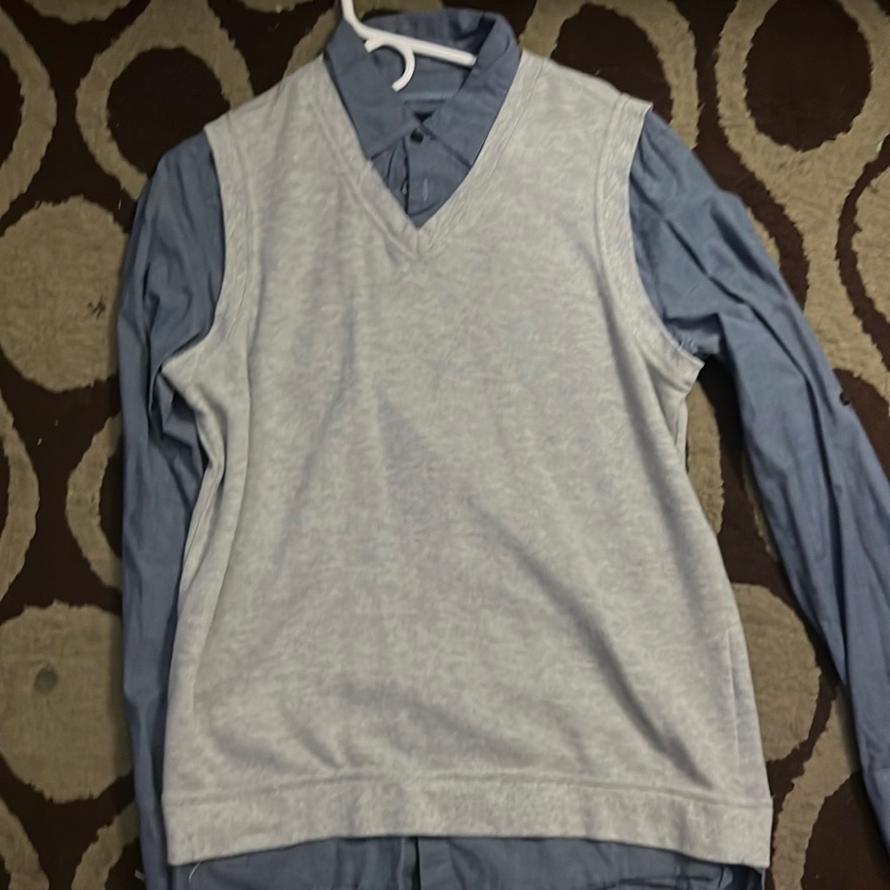 One piece button up/ sweater hybrid